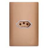 Conjunto Tomada 10A Horizontal 4X2 - Novara Especiais Ouro Rose